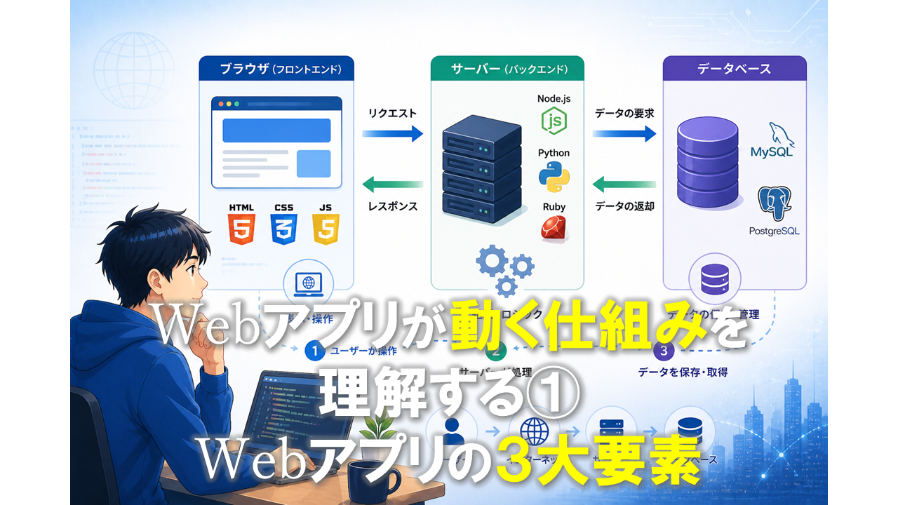 Webアプリが動く仕組みを理解する①Webアプリの3大要素