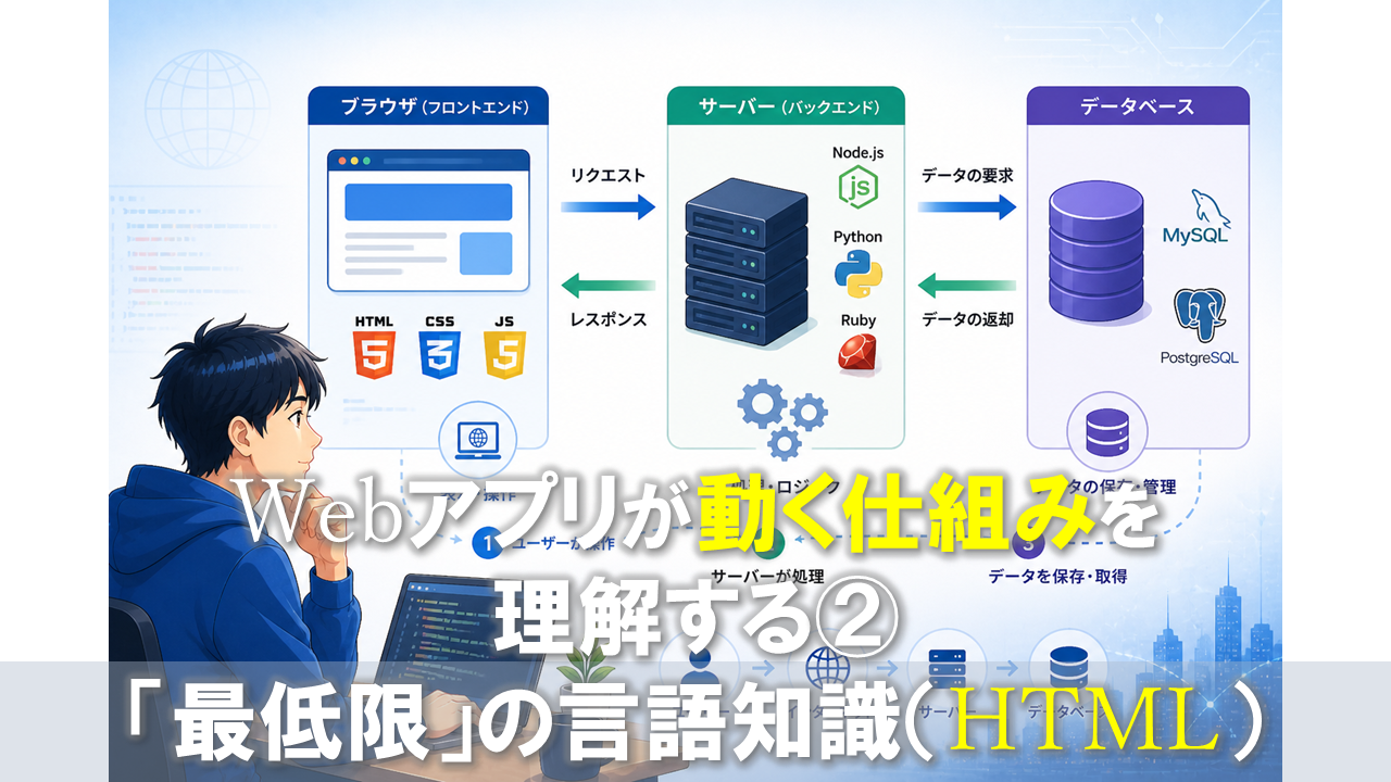 Webアプリが動く仕組みを理解する②「最低限」の言語知識（HTML編）