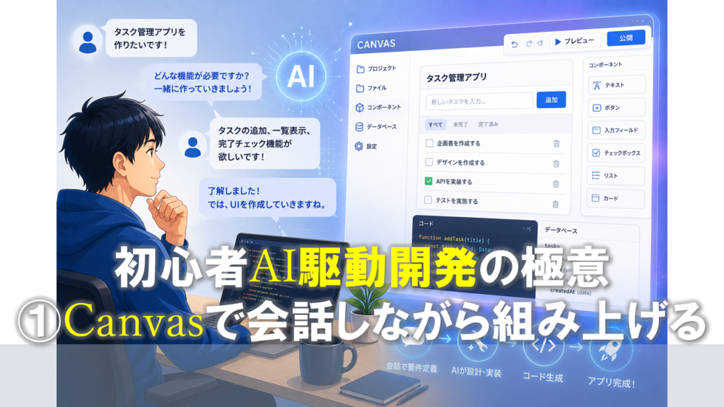 初心者AI駆動開発の極意①Canvasで「会話しながら」組み上げる