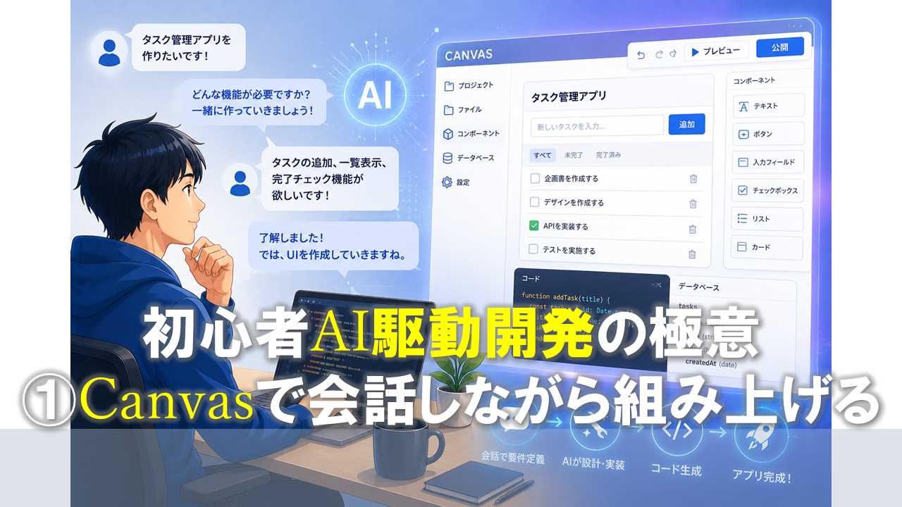 初心者AI駆動開発の極意①Canvasで「会話しながら」組み上げる